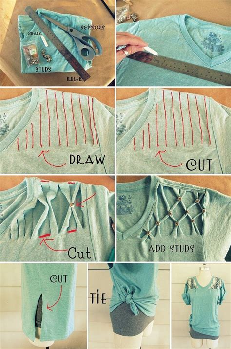 How To Make A Lattice Tee Without Sewing Clothes Upcycle Diy Clothes Refashion Shirt Refashion