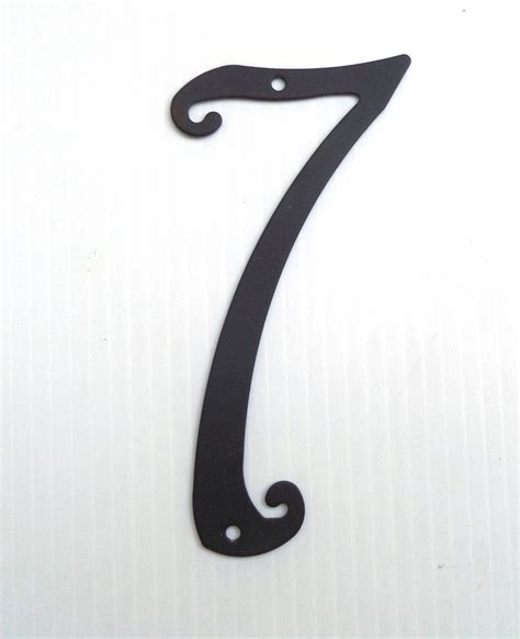 House Number 7 Antique Style Black Powder Coated Metal House Etsy