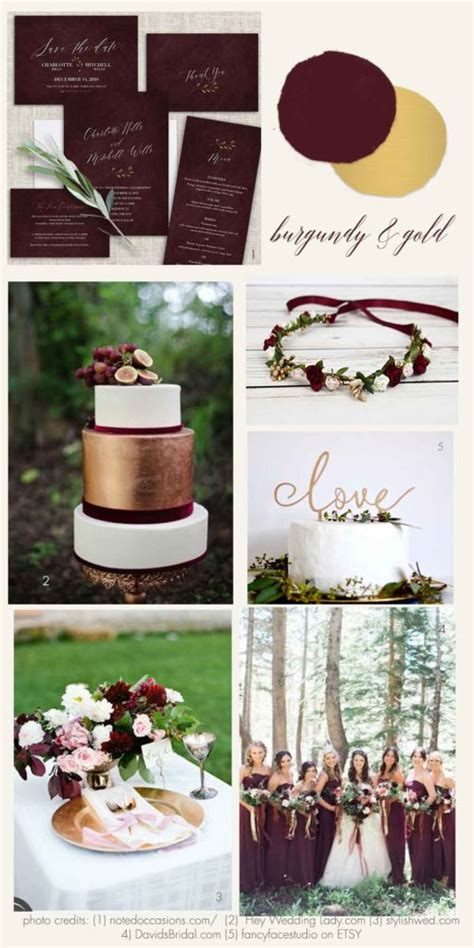 Burgundy And Gold Wedding Inspiration And Ideas