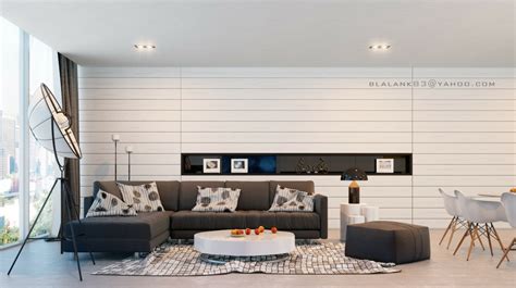 Minimalist, modern apartment living room. Spacious Modern Living Trends