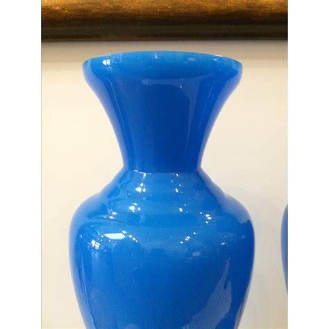 Turquoise Blue Opaline Vases A Pair Chairish