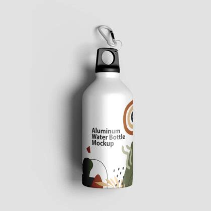 Download Free Aluminum Water Bottle Mockup PSD Template - Mockup Den