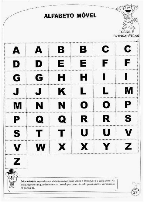 Cartela De Alfabeto E Alfabeto Móvel Para Imprimir Espaço Infantil