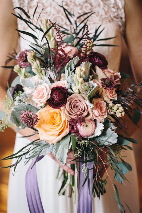 Bride bouquet of wedding flowers white peony. Autumn Inspired Bridal Bouquets | Junebug Weddings