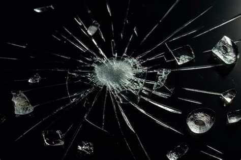 Premium Ai Image Broken Glass Multiple Bullet Holes In Glass Isolated