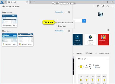 Set Aside Groups Of Tabs In Microsoft Edge In Windows 10 Tutorials