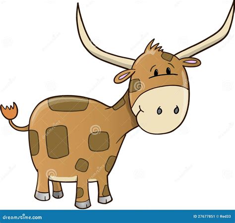 Cute Ox Vector Stock Vector Image Of Cattle Farm Bull 27677851