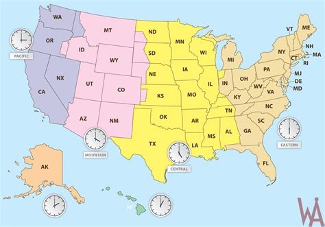 Time Zone Map Printable