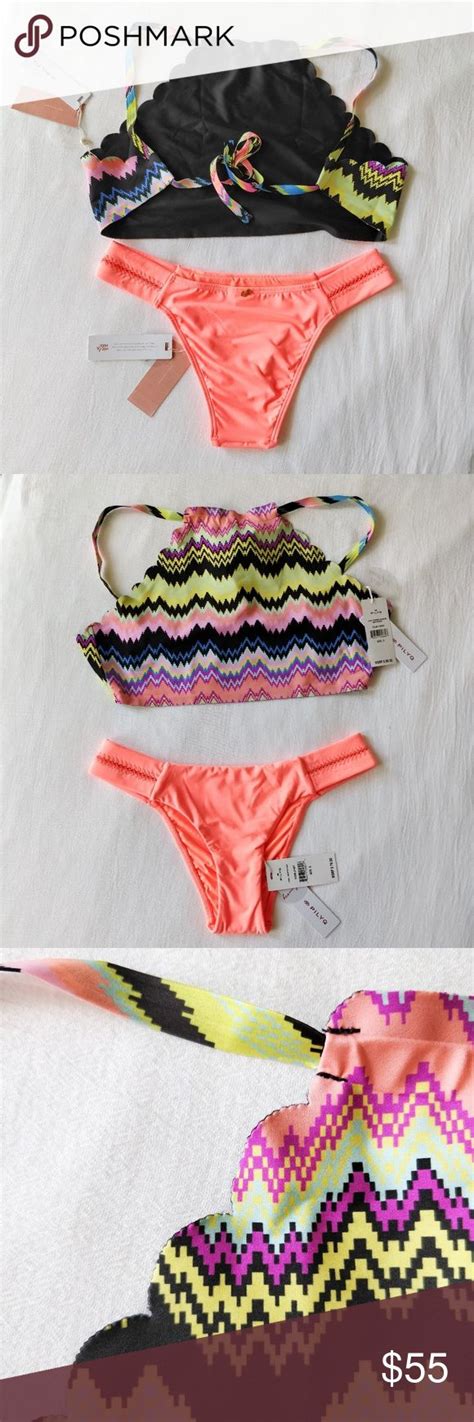 Nwt Pilyq Multicolored Swimsuit Top And Bottom A Brand New Pilyq