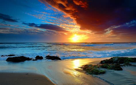 Beautiful Beach Sunset Wallpaper Wallpapersafari