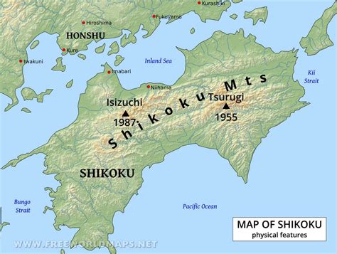 Japan's remote location, surrounded by vast seas, rugged, mountainous terrain and steep rivers make it secure against main article: Shikoku Physical Map