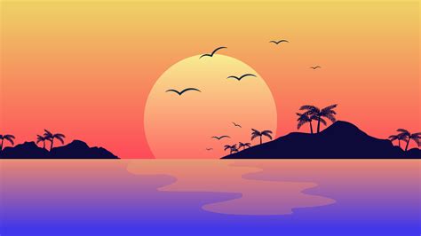 Minimalist Sunset 3840x2160 Heroscreencc Art Wallpaper