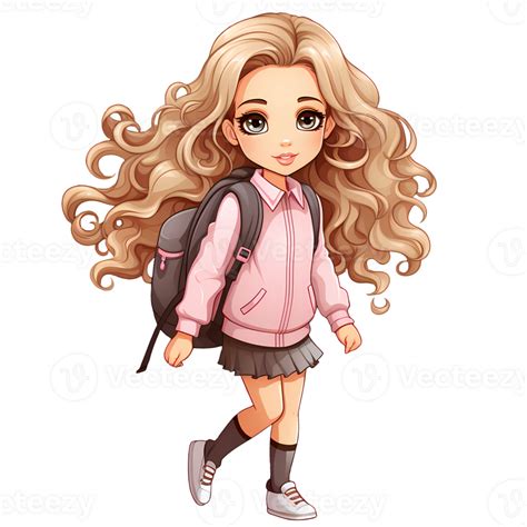 Cute Girl Back To School Clipart Illustration Ai Generative 27237914 Png