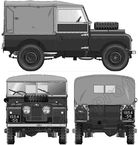 1954 Land Rover 86 Series 1 Suv Blueprints Free Outlines