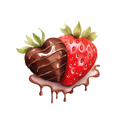 Ai Generated Watercolor Clipart Chocolate Covered Strawberry Ai Generate 35460899 Png