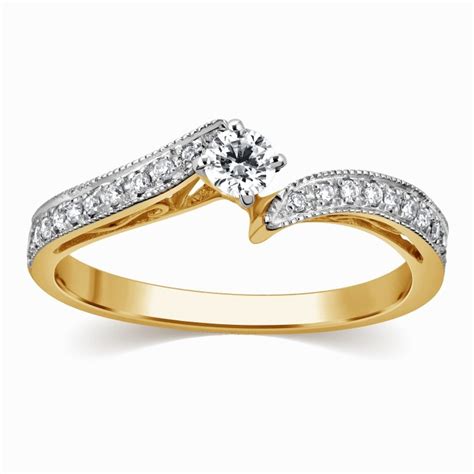 Tiffany bow ribbon engagement ring in platinum. Splendid Cheap Engagement Ring 0.50 Carat Round Cut Diamond on Yellow Gold - JeenJewels