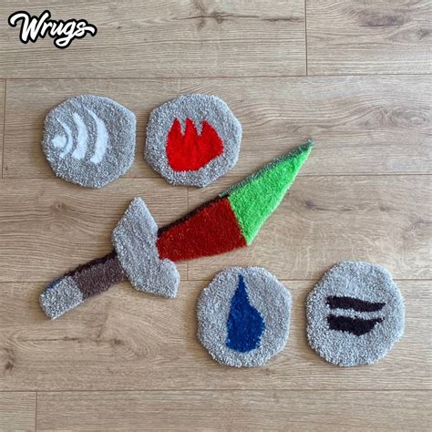 Osrs Mini Rugs Rune Tufted Coaster Rugs Gaming Wall Etsy