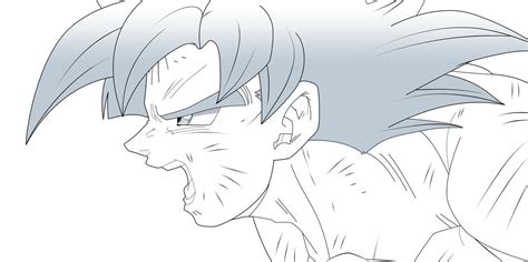 Goku Ultra Instinct Lineart By Dichareous On Deviantart