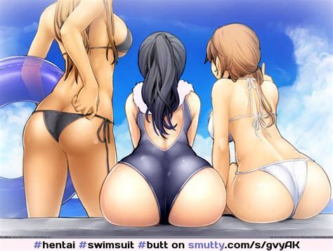 Hentai Swimsuit Butt Thick Cartoon Shiny Ass Whichonefirst Fantasy Threesome