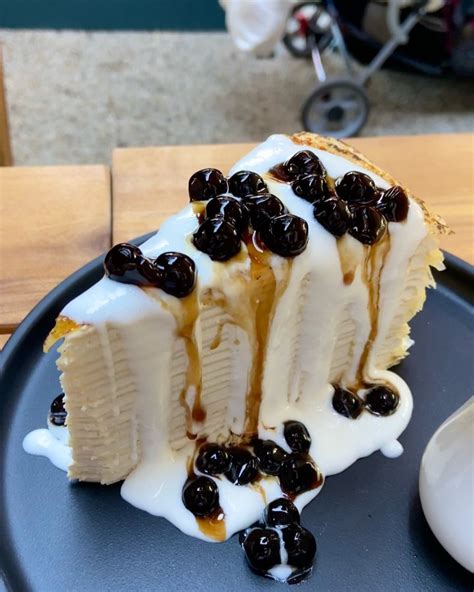 Brown Sugar Boba Mille Crepe Cake From Prince Tea House R Nyctakeout