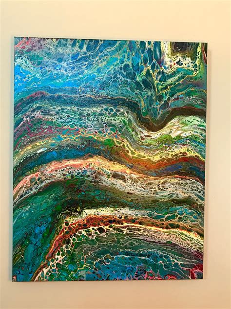 Salelarge Abstract Acrylic Pour Painting Artwork On Canvas 24x30