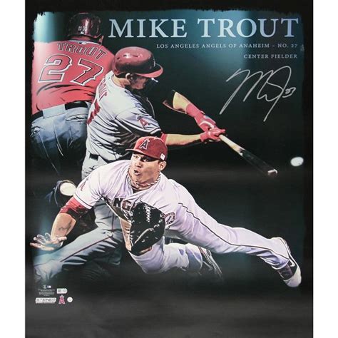 Lot Detail Mike Trout Signed Triple Threat 22 X 26 Canvas Mlb