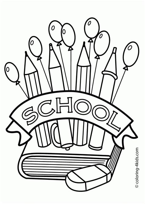 Coloring Page Of A School Building Coloring Home