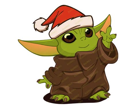 Christmas Baby Yoda Hat Svg Christmas Cartoon Characters Star Wars