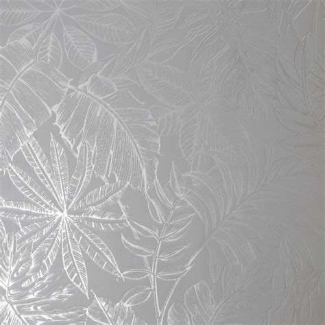 Graham And Brown Tropic Archive Grey Leaf Wallpaper 115099
