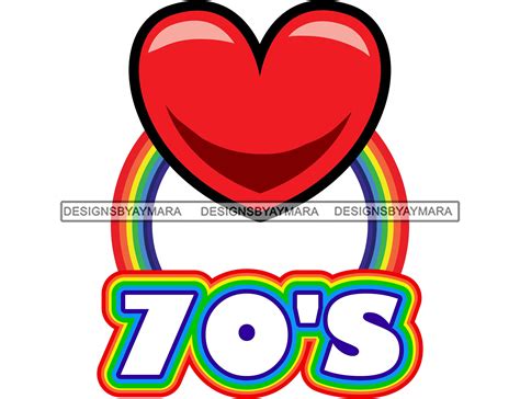 I Love 70s Years Heart Love Forever Disco 1970 Memories Etsy