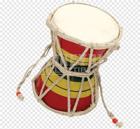 빨간색 흰색 및 노란색 드럼 Shiva Drum Trishula Damaru Percussion 트리 슐 스킨 헤드