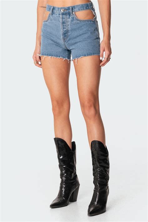 Polly Pocketless Denim Shorts Edikted