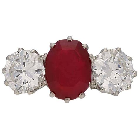 Art Deco Burmese 208 Carat Ruby Diamond Ring For Sale At 1stdibs