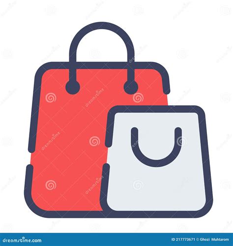 Bag Shopping Commerce Handbag Single Isolated Icon With Flat Dash Or