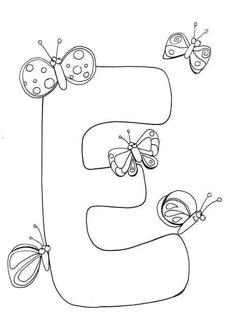 Letter e coloring pages to download and print for free