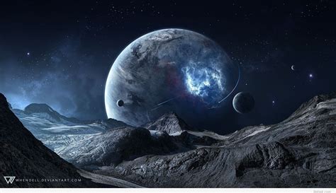 Blue Space Science Fiction Wallpaper In Hd Space Wallpapers Space Art