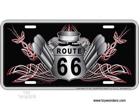 License Plate Route 66 Hot Rod Sign Slr6hr