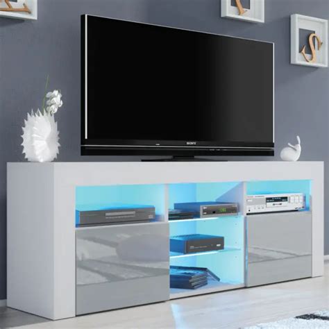 MODERN TV UNIT Cm Cabinet Sideboard TV Stand High Gloss Doors With Free LED PicClick UK