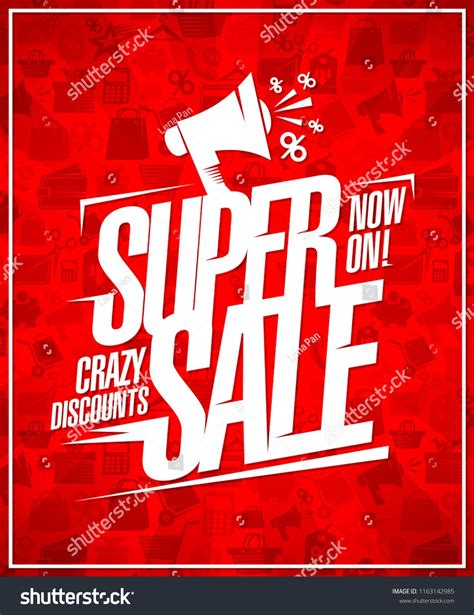 Super Sale Crazy Discounts Advertising Poster Design With Loudspeaker
