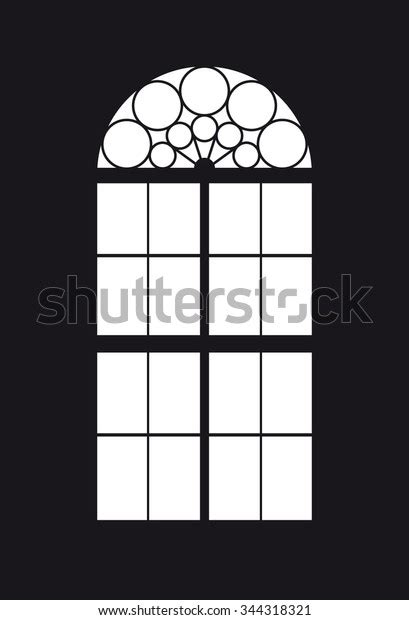 Window Old Church Window Silhouette Vista Stock Vector Royalty Free