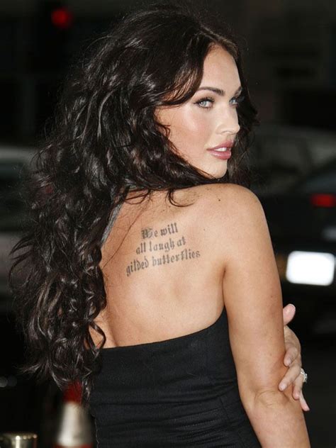 Celebs With Tattoos On Their Backs Megan Fox Celebrity Tattoos Megan Fox Tattoo Celebrities
