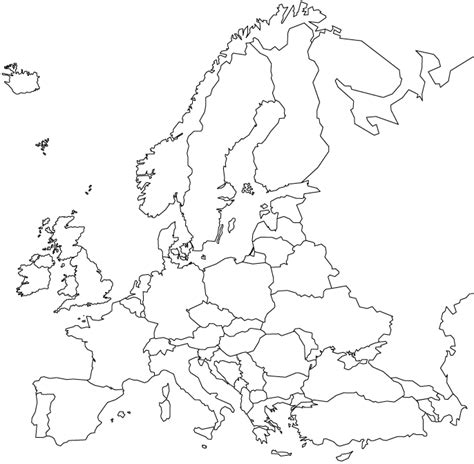 Black And White Map Of Europe Printable Clipart Best