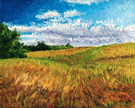 Giclee Print Field Of Grass 8 X 10 In Etsy Landscape Art Quilts