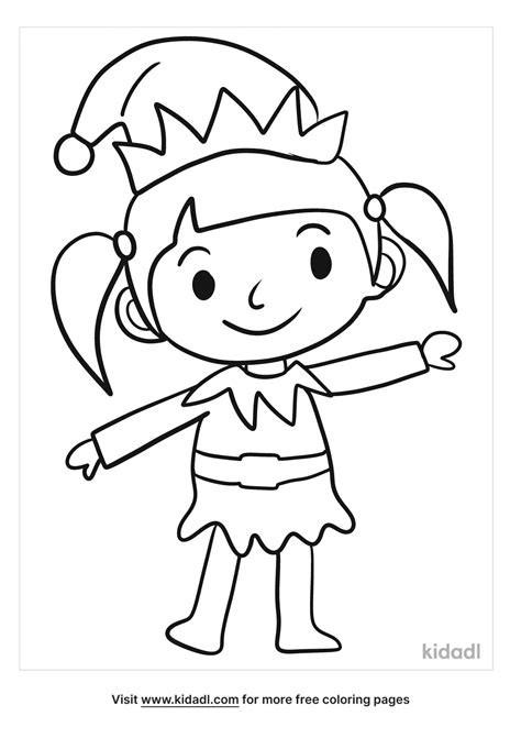 Free Cute Girl Elf Coloring Page Coloring Page Printables Kidadl