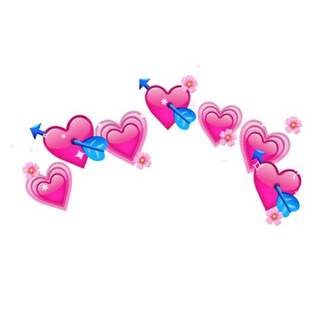 crown pink heart emoji tumblr flower... png image