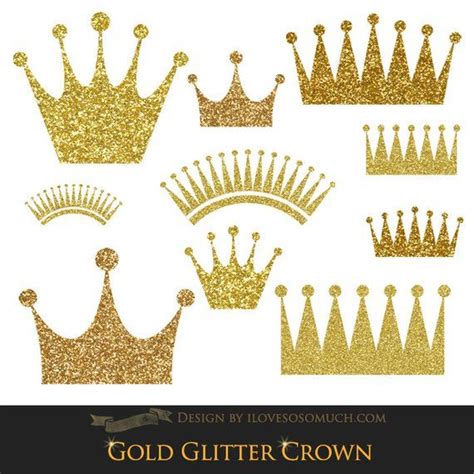 Gold Crown Gold Glitter Crown Digital Crown Clip Art Etsy España