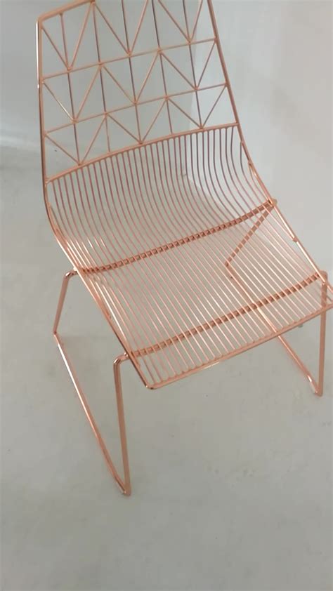 Great savings free delivery / collection on many items. Rose Gold Metal Wire Stackable Dining Chair - Buy Metal ...