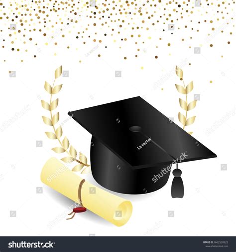 Congratulations On Graduation Realistic Graduation Hat Stock Vector