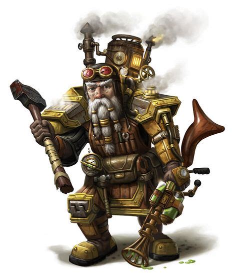 Dwarf Engineer Dwarvesdawi Steampunk Characters Fantasy Dwarf