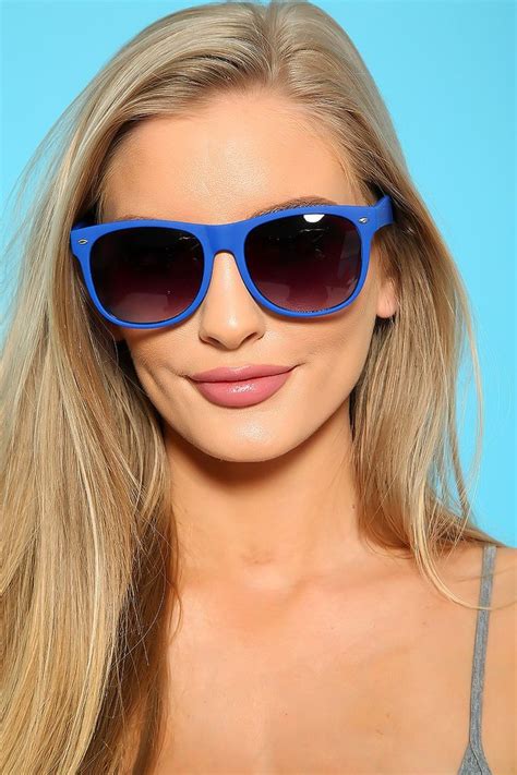 Royal Blue Tinted Lens Sunglasses Sunglasses Celebrity Sunglasses Glasses Fashion Women